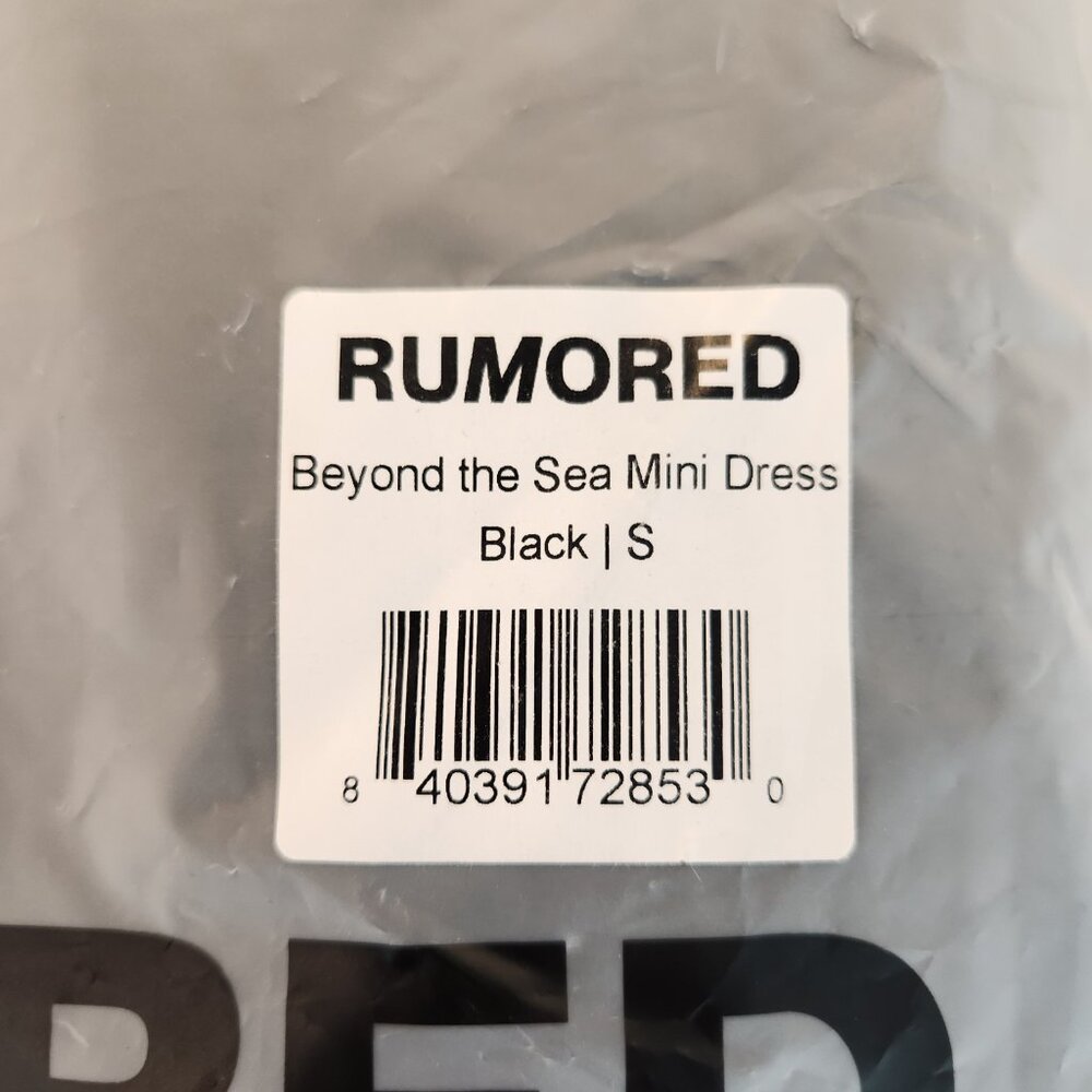 Rumored Beyond the Sea Mini Dress Size S Black - New - Picture 3 of 7